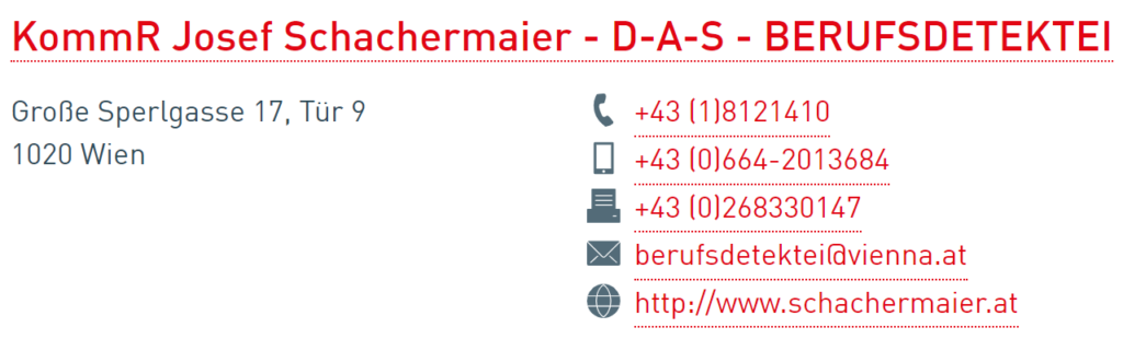 D-A-S - BERUFSDETEKTEI - KommR Josef Schachermaier